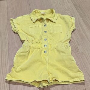 Cat & Jack Yellow Denim Romper Girls Size 10/12
